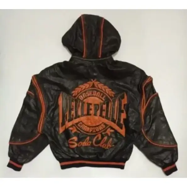 160b-595x595-1-595x595-1-595x595 (1) Pelle Pelle Baseball Soda Club Jacket made from 100% genuine plush leather with satin lining, embroidered logo, and two-layer leather artwork.
