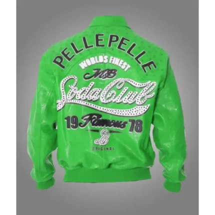 Pelle Pelle Soda Club Green Jacket Pelle Pelle Soda Club Green Jacket with iconic embroidered back logo Soda Club embroidery on Pelle Pelle Green Jacket