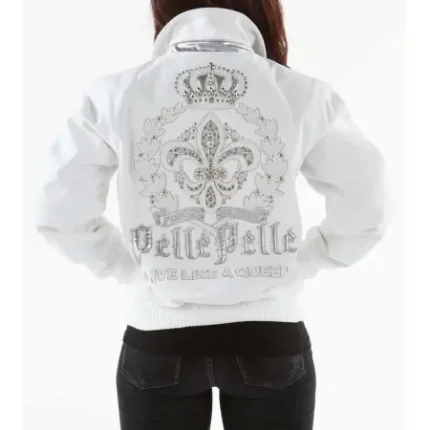 Live Like A Queen Pelle Pelle White Jacket – 100% genuine leather.