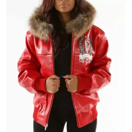 Pelle Pelle Live Like A Queen Red Hood Jacket – 100% Genuine Leather Authentic Pelle Pelle Women’s Red Hood Jacket Original Pelle Pelle Red Hood Leather Jacket – Live Like A Queen Edition