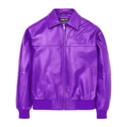 Pelle Pelle Puff Plush Purple Leather Jacket. Authentic Pelle Pelle Purple Puff Plush Leather Jacket made from 100% genuine leather with rib-knit trims and bold streetwear design.