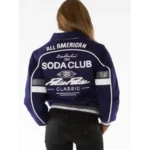 Pelle Pelle MB Purple Soda Club Jacket with vintage design, premium leather and wool blend, authentic 100% original streetwear fashion.