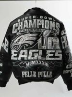 Pelle Pelle Super Bowl LIX Philadelphia Eagles Leather Jacket Front View