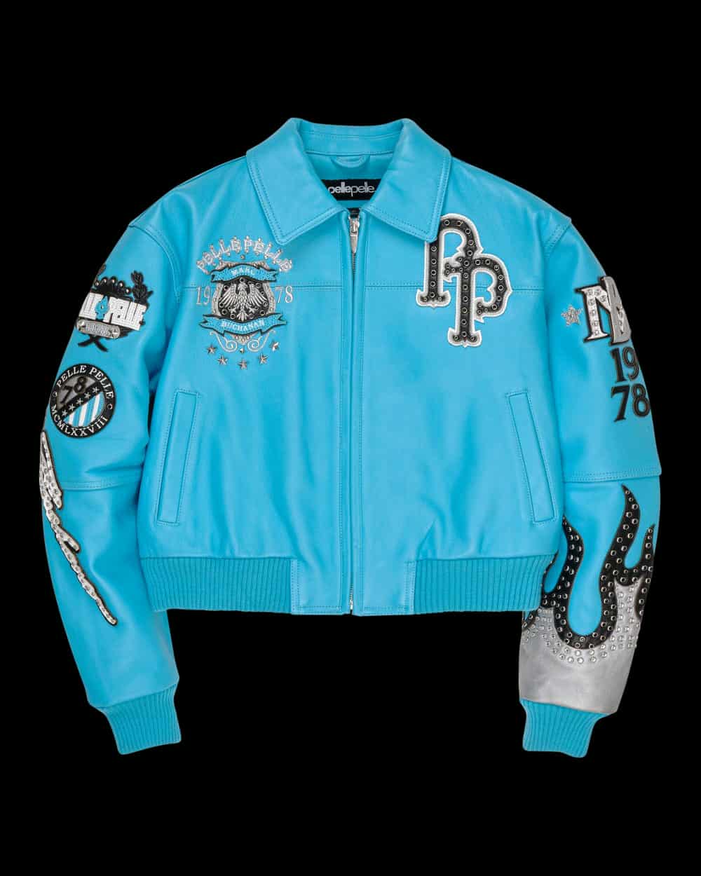 Pelle Pelle World Famous Blue Women’s Leather Jacket Pelle Pelle World Famous Blue Women’s Leather Jacket – Premium Streetwear for Bold Women