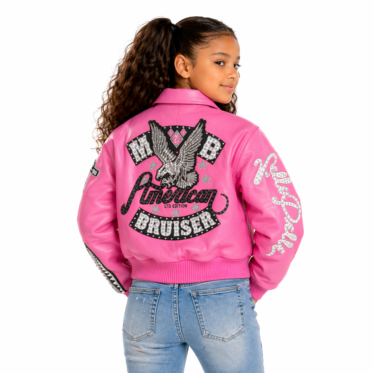 Pelle Pelle Kids Girls American Bruiser Pink Jacket