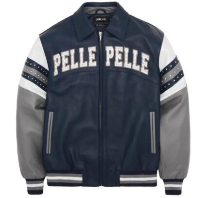 Pelle Pelle Soda Club Arches Navy Blue Leather Jacket