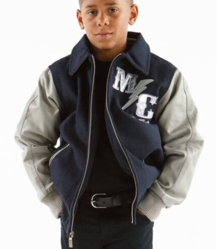 Pelle Pelle Kids 1978 Navy and Grey MC Jacket