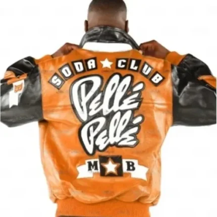 Pelle Pelle Men soda club plush Orange jacket