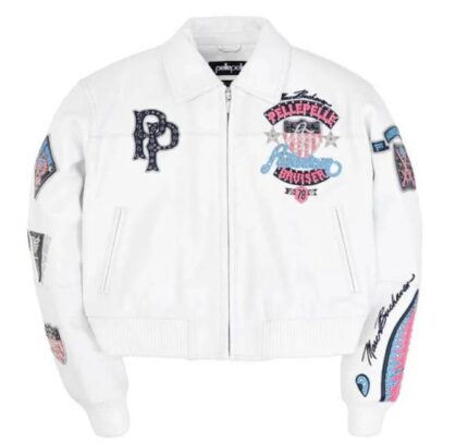 Pelle Pelle American Bruiser White Plush Women’s Crop Jacket