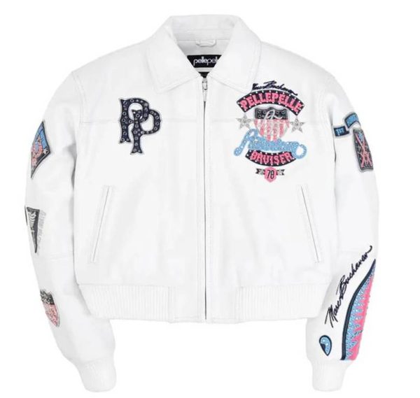 Pelle Pelle American Bruiser White Plush Women’s Crop Jacket
